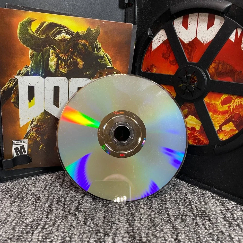 Bethesda DOOM PC Game Mature DVD ROM Yellow Demon Multiplayer Pack Shooter
